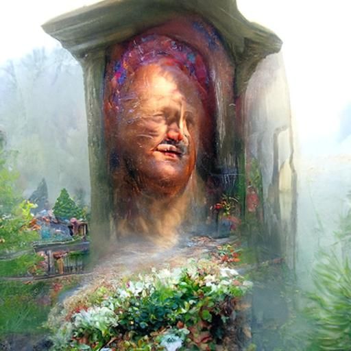 Ethereal Human Face in Pain, Fantasy Art