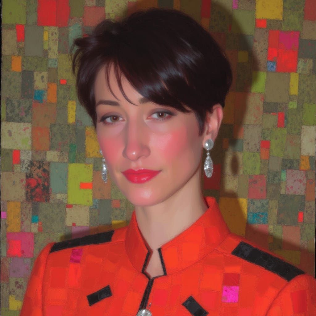 Charming Naive Art Scene with Playful Characters