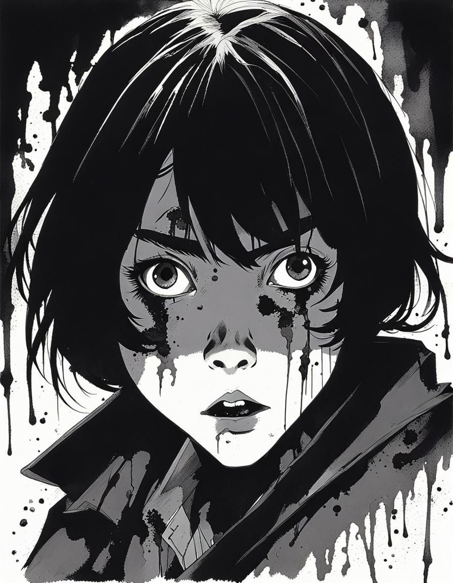 Sinister Psychopath Portrait in Horror Style