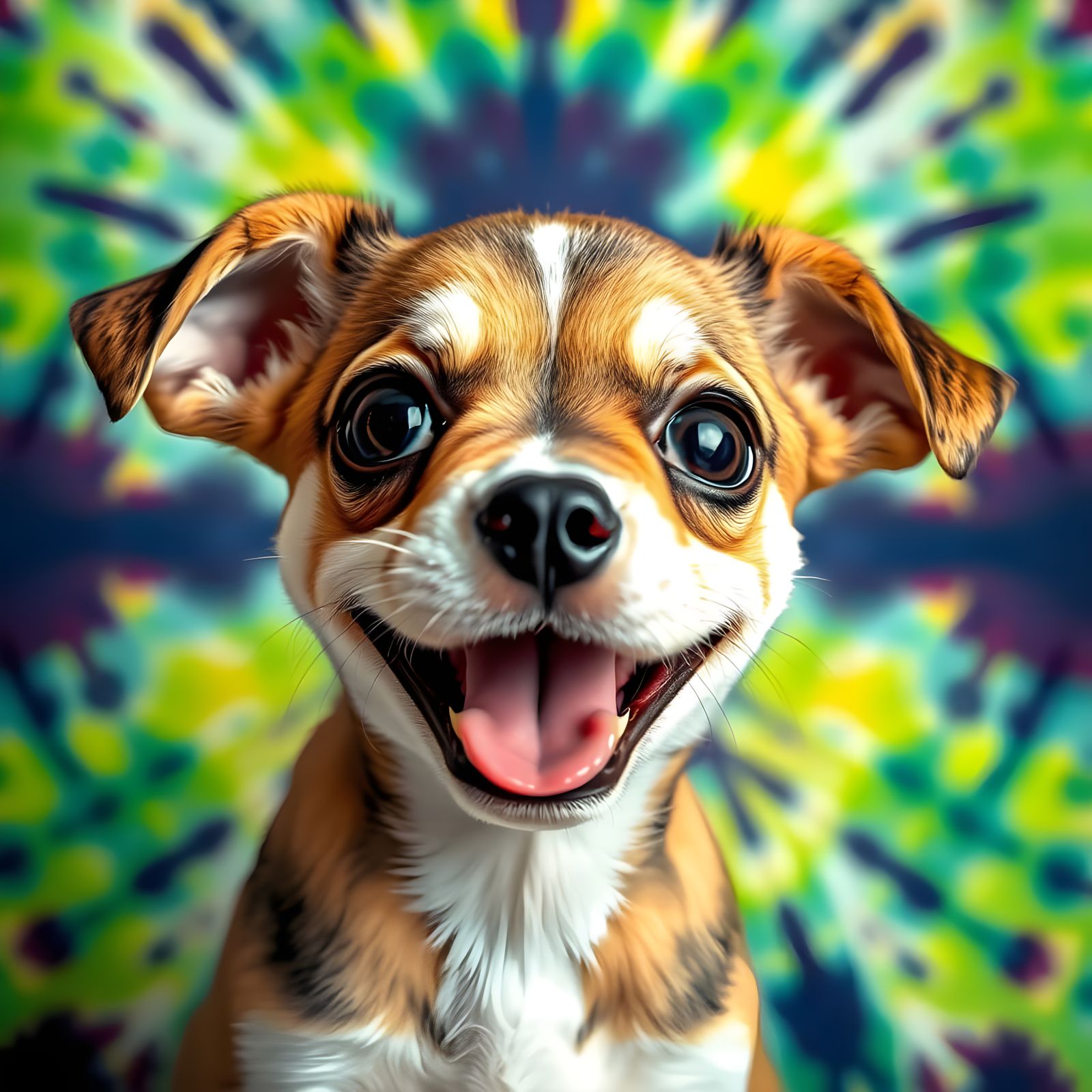 Derpy Dog in Tie-Dye