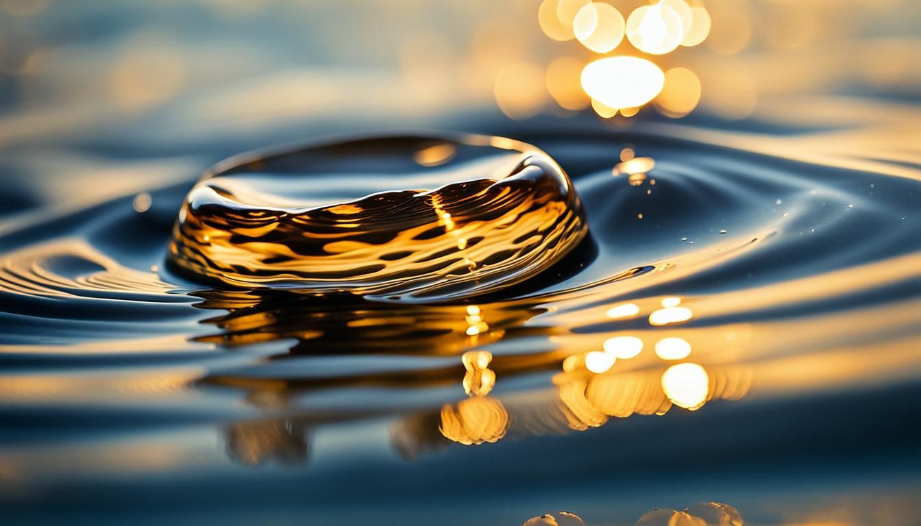 Calm Water Splash: Macro Photography of Ripples and Reflecti...