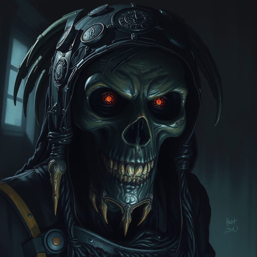 Macabre Portrait in Dark Fantasy Style