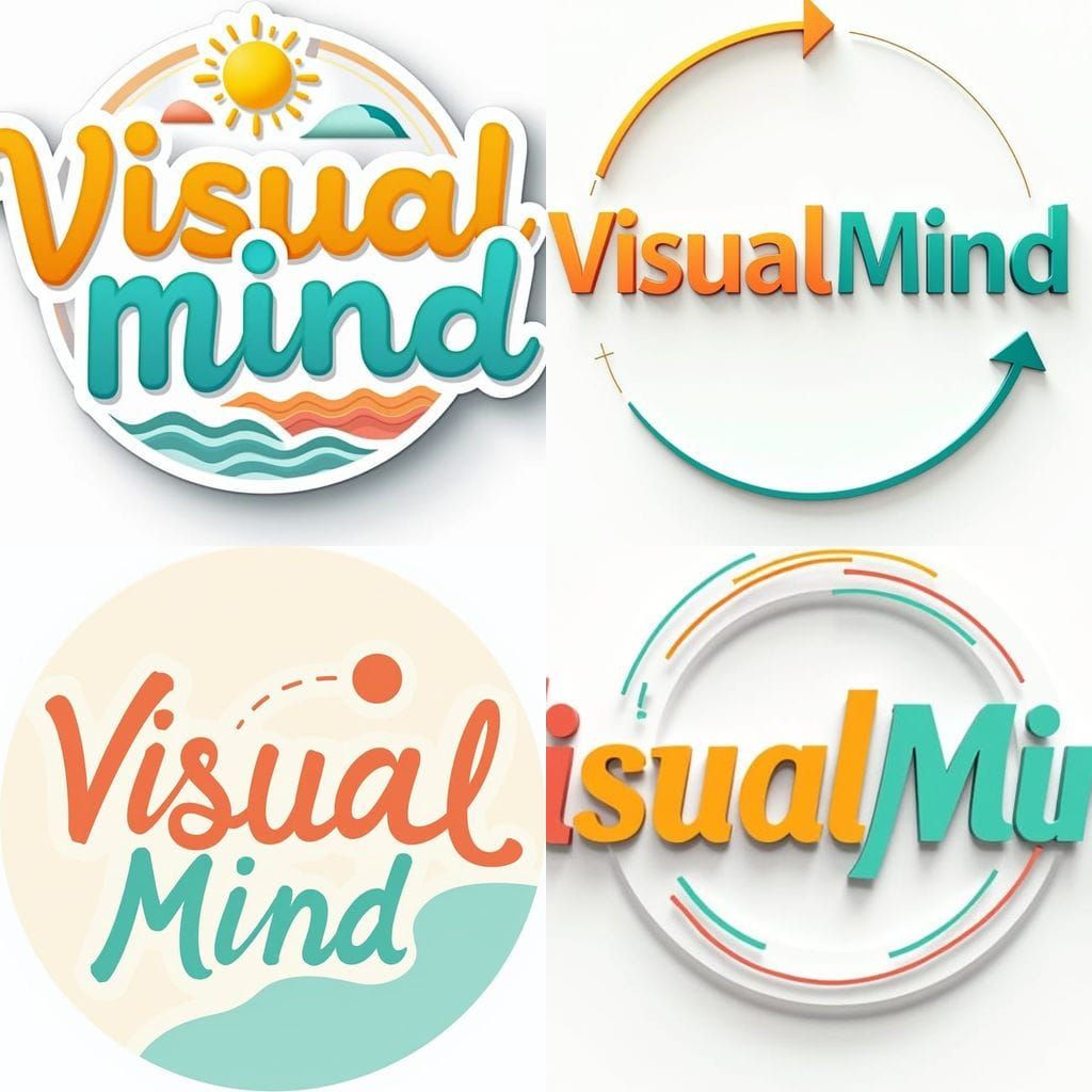VisualMind Logo: Modern Infographic Style with 3D Accents