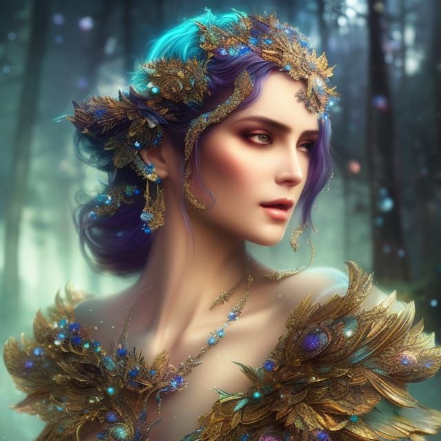 Luminescent Galaxy Woman: Fantasy Portrait in Unreal Engine