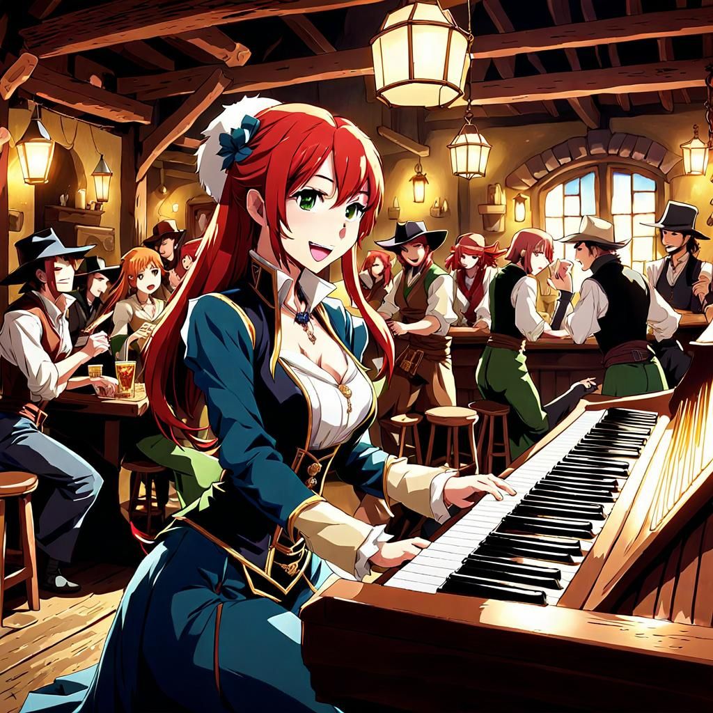 Weasel Cowboy in Bar, Anime Key Visual Style