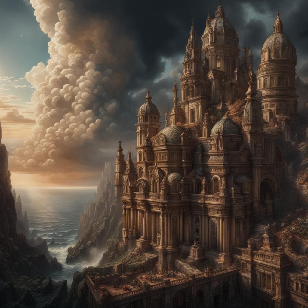 Queen's Blessing at Sunrise: Epic Digital Matte Painting
