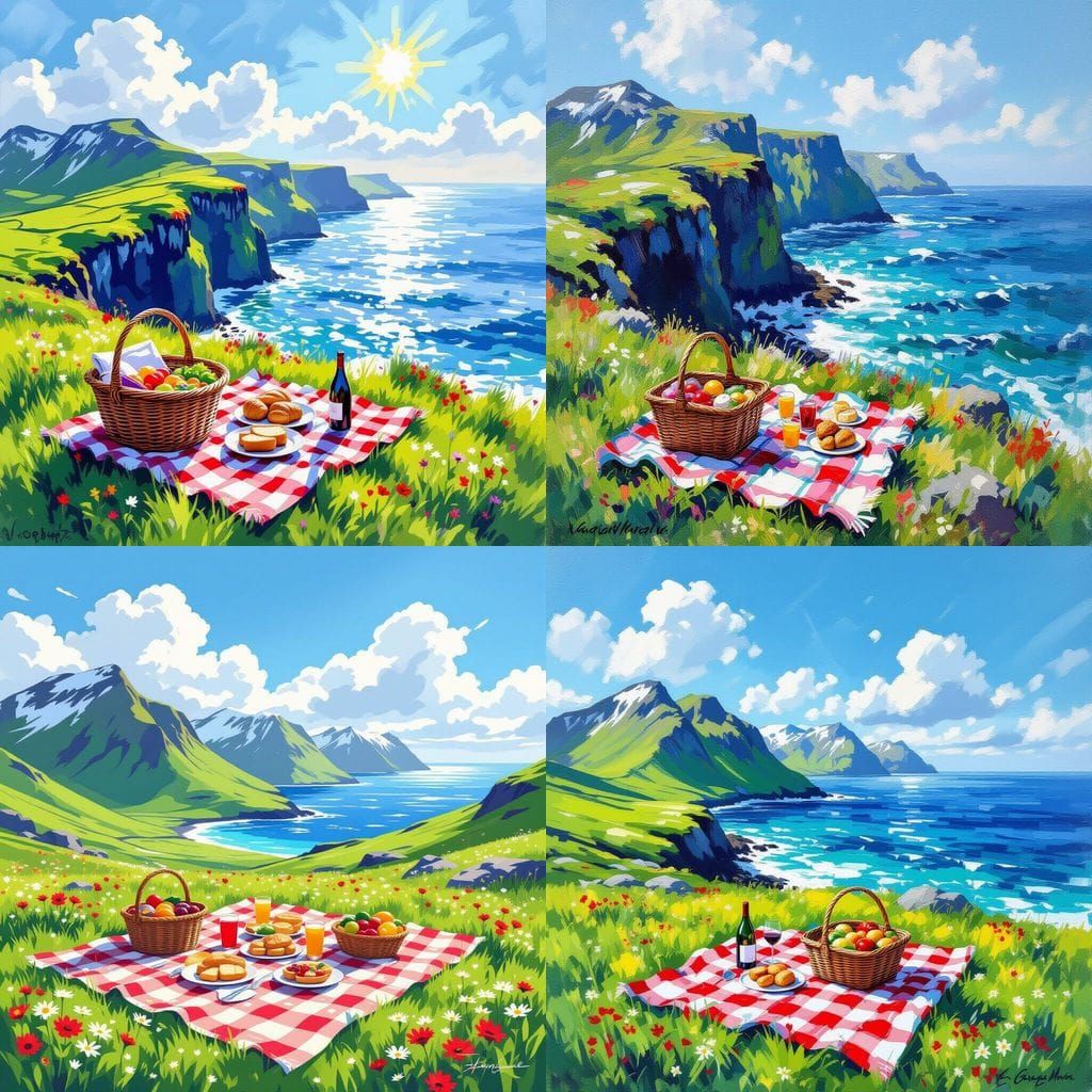 Sunny Faroe Islands Picnic Scene