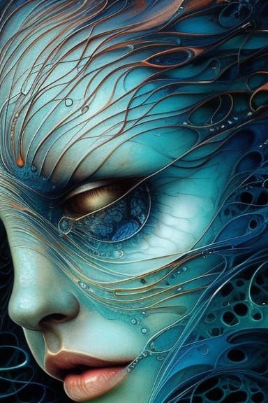 Detailed Water Elemental Portrait in 8k Resolution