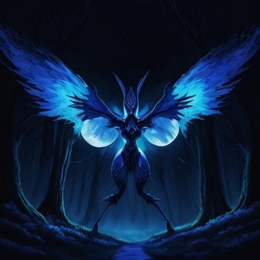 Moonlit Arabesque Forest in Impasto Alcohol Ink Style