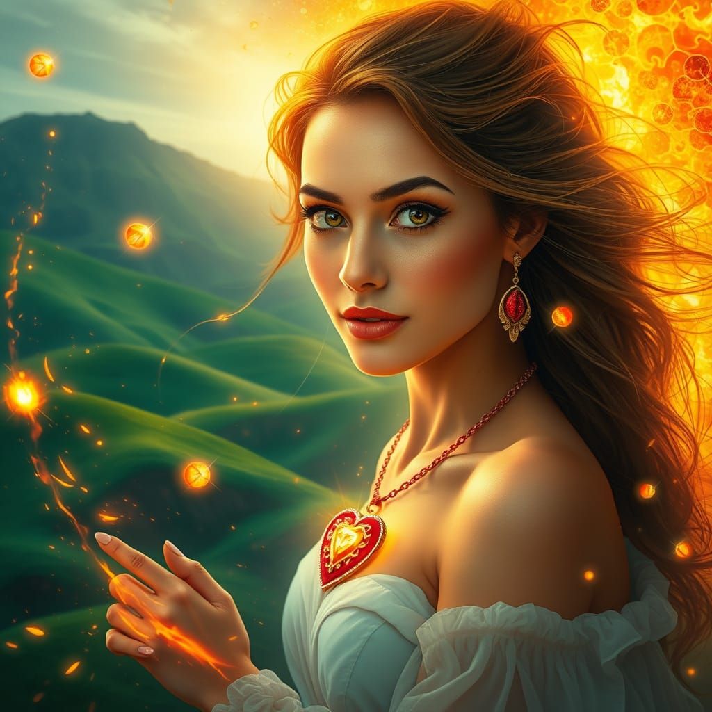 Mystical Woman with Golden Skin and Magical Eyes