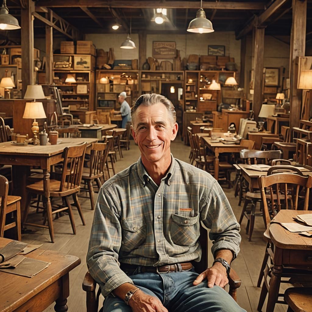 Nostalgic Americana Furniture Warehouse in Rockwell Style
