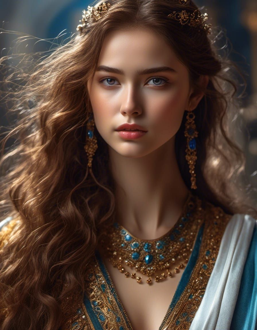 Beautiful Vulcan Woman in Velvet Robes