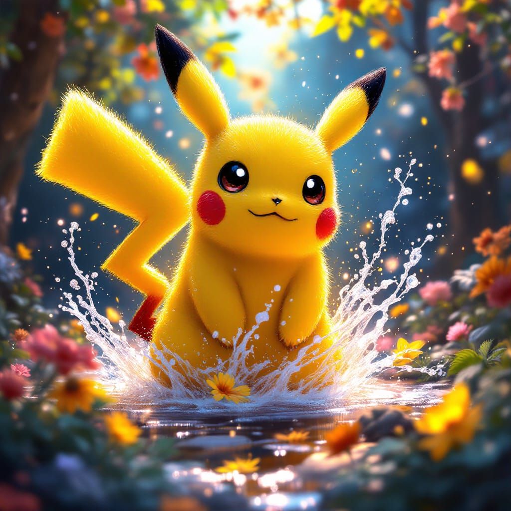 pokemon wallpaper, Pikachu, hd background, in the style of c...