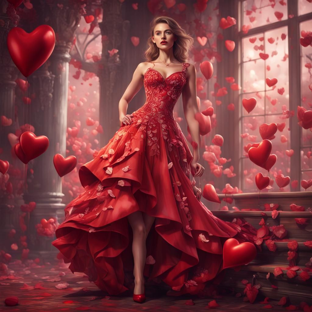 Valentine's Day Portrait of a Beautiful Woman