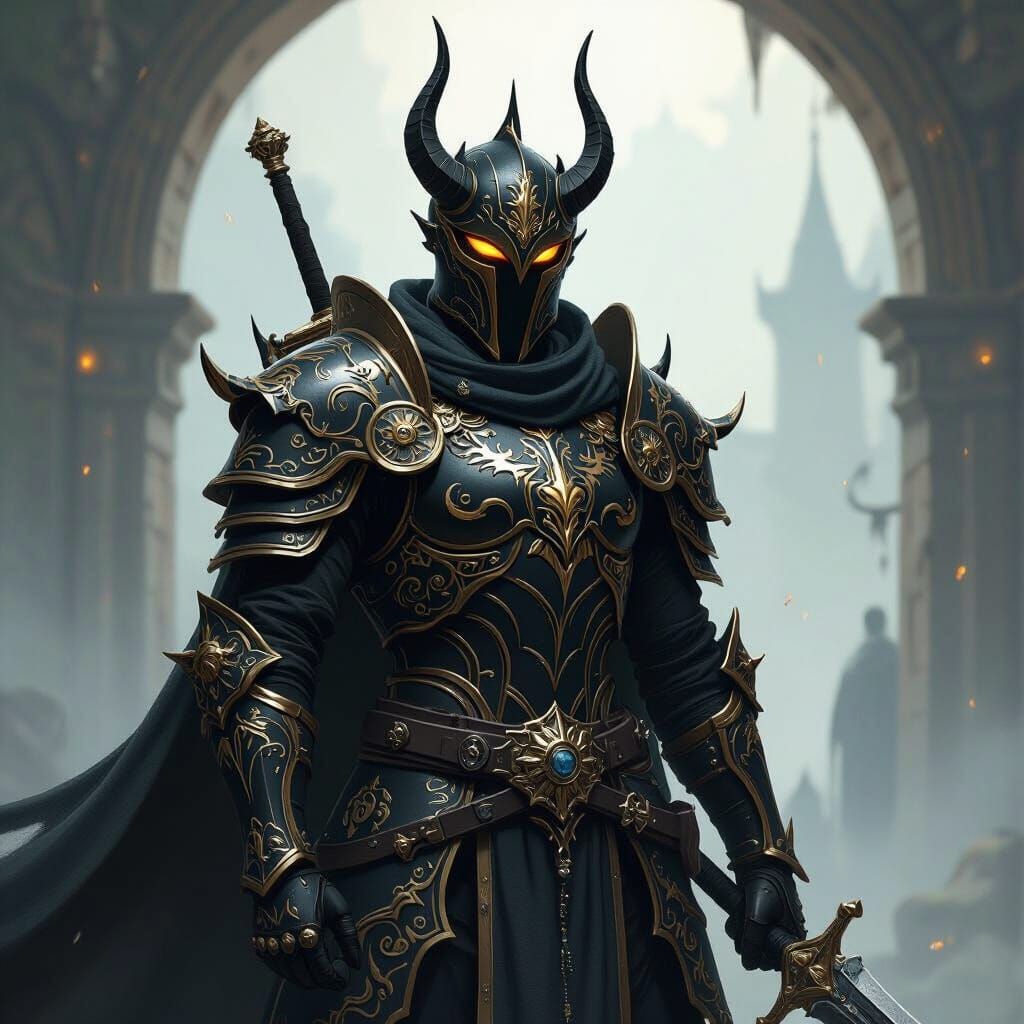 Sun Knight in Demon Slayer Armor: Fantasy Art