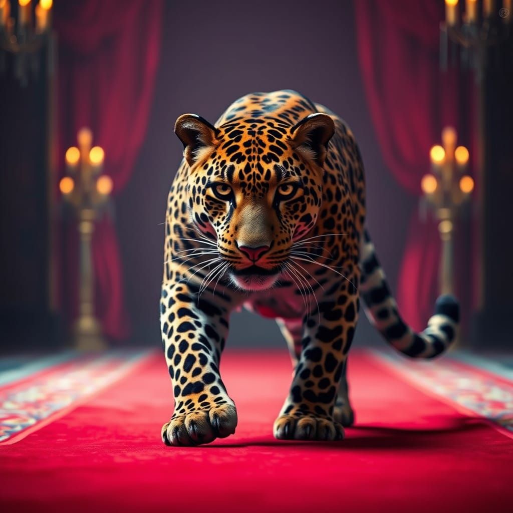 Majestic Amur Leopard Struts Down Red Carpet