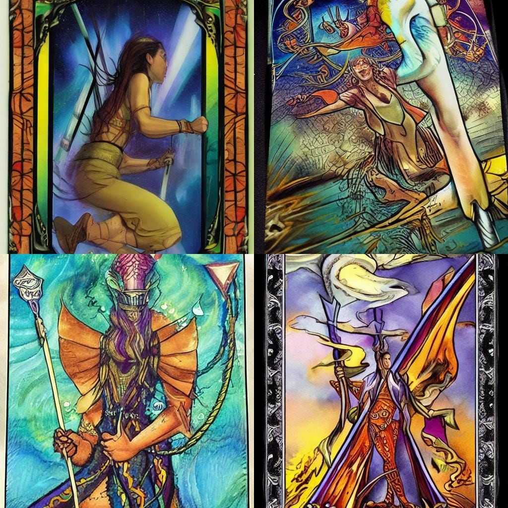 Six of Wands Tarot Card in Hyperrealistic Style