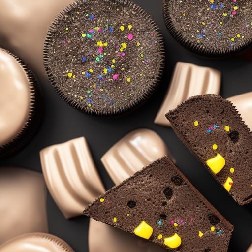 Hyperrealistic Neon Chocolate Cake Explosion in 16k