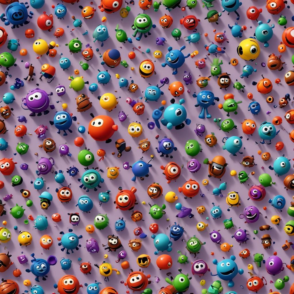 Pixar-Style 3D Render with Bright Gradient Background