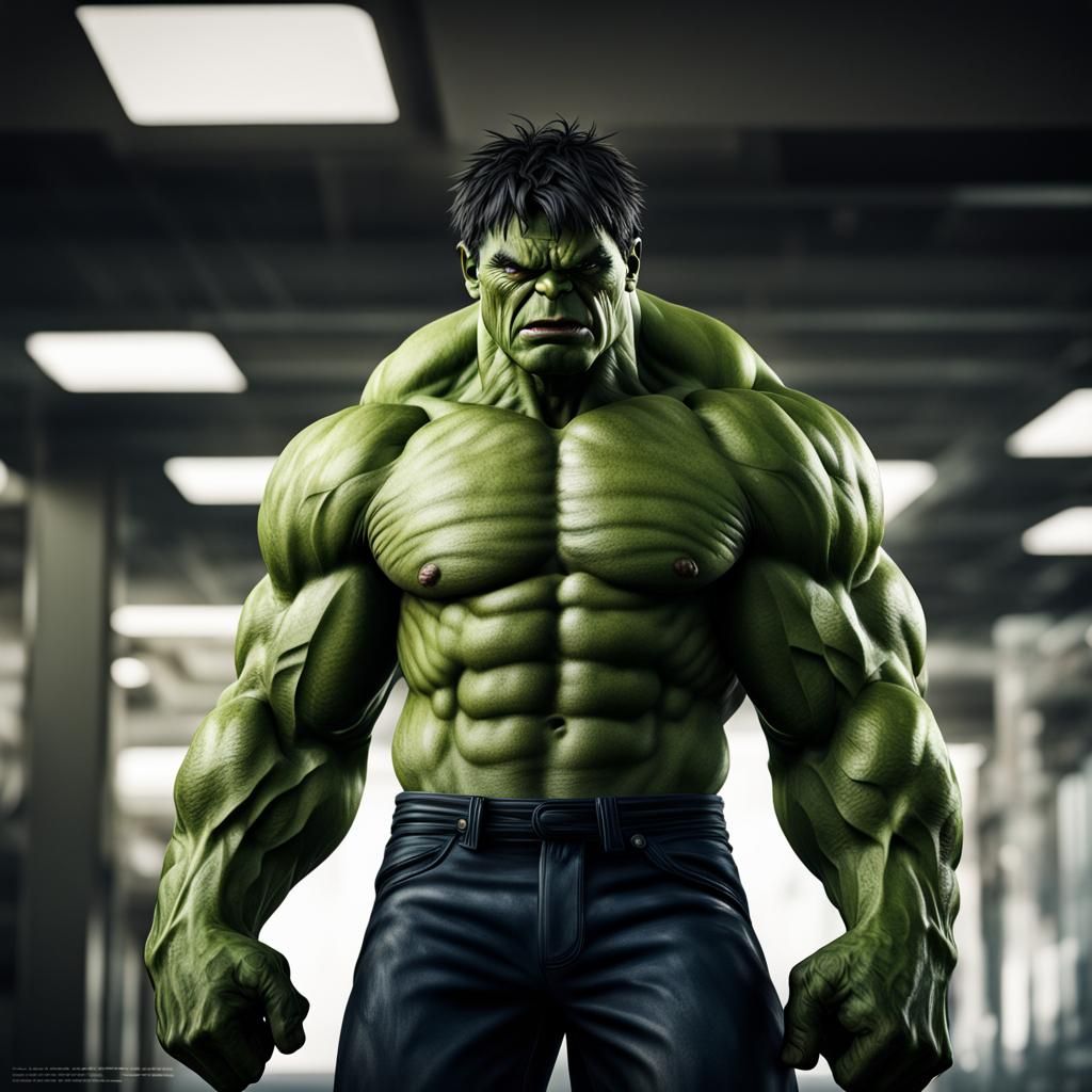Hyperrealistic Hulk with Intricate Details in HDR