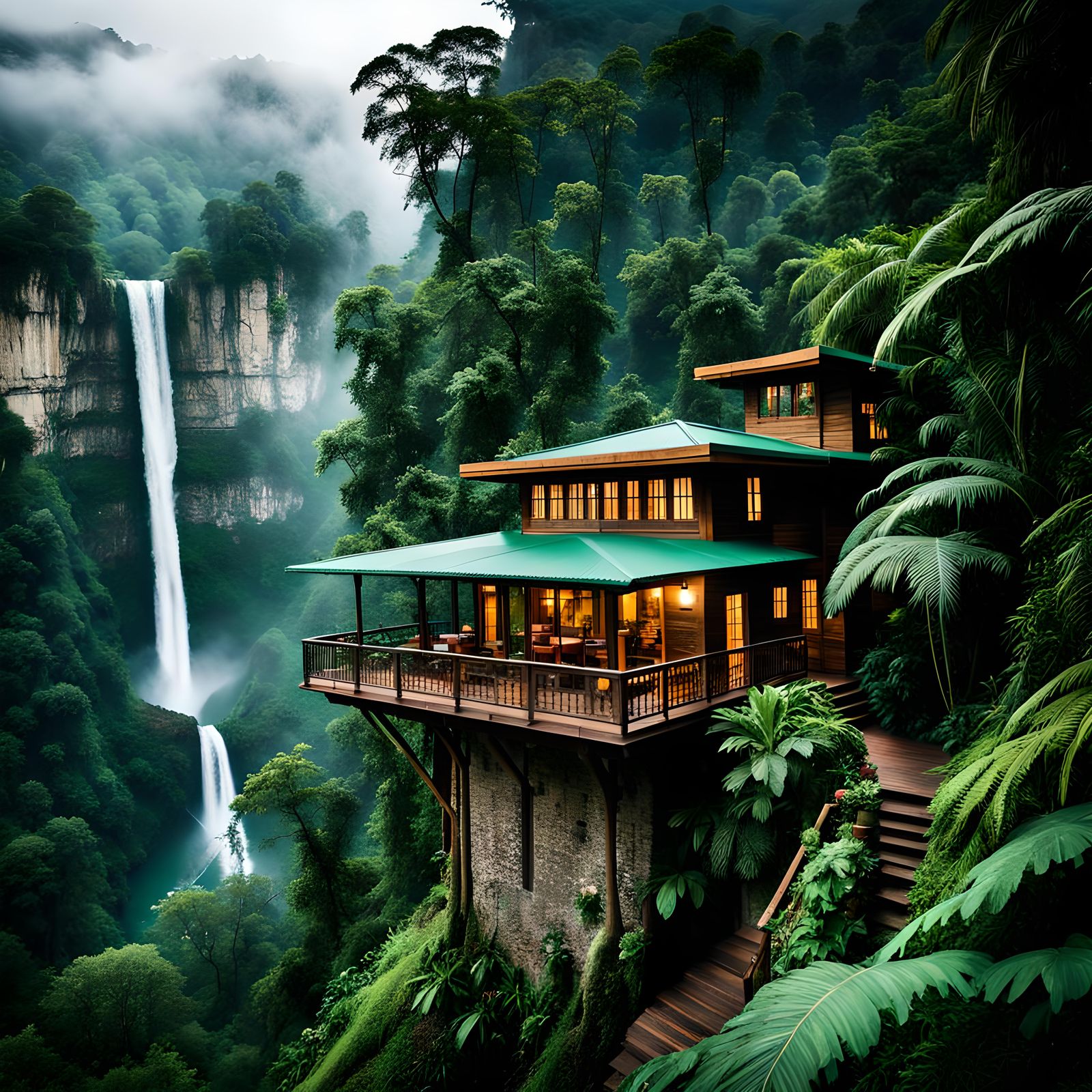 Art Deco Cabin Overlooking Salto del Tequendama Waterfall
