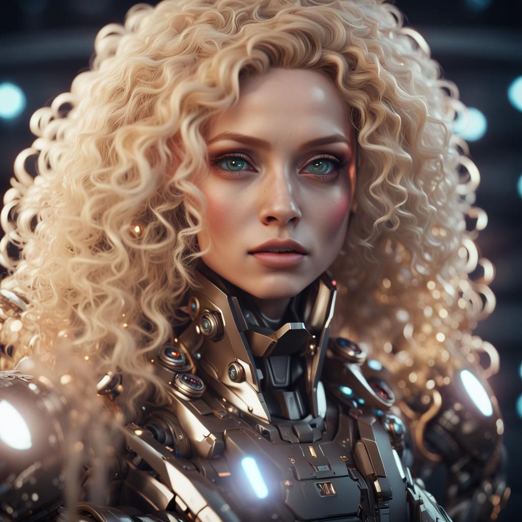 Futuristic Pilot in Sci-Fi Suit with Blonde Hair