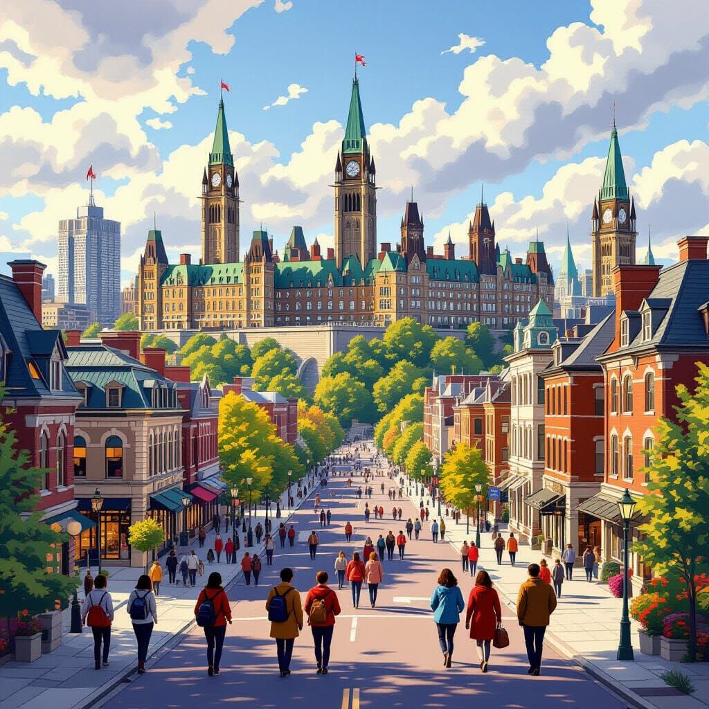 Ottawa Panorama: A Romantic Cityscape