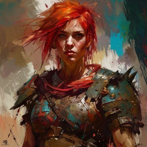 Female Gladiator Portrait in Fine Art Style