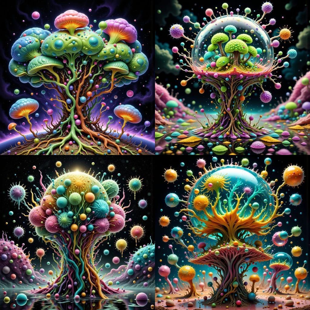 Surreal Amoebas and Bacteria in Whimsical Fractal Chaos