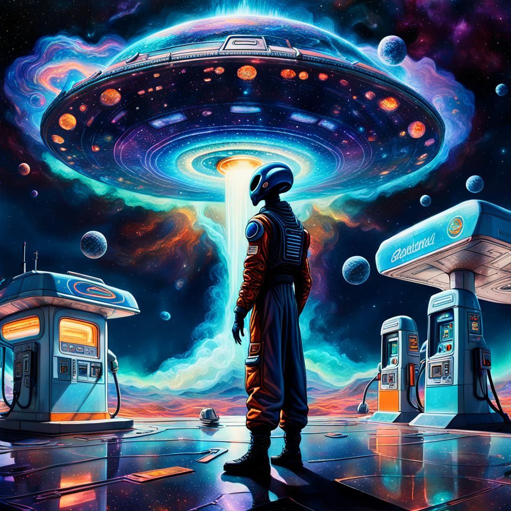 Astral Gas Station in a Nebula Universe