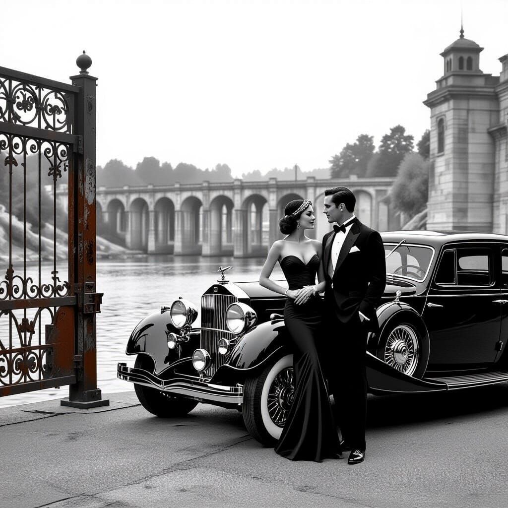 Film Noir Socialites by Historic Dam