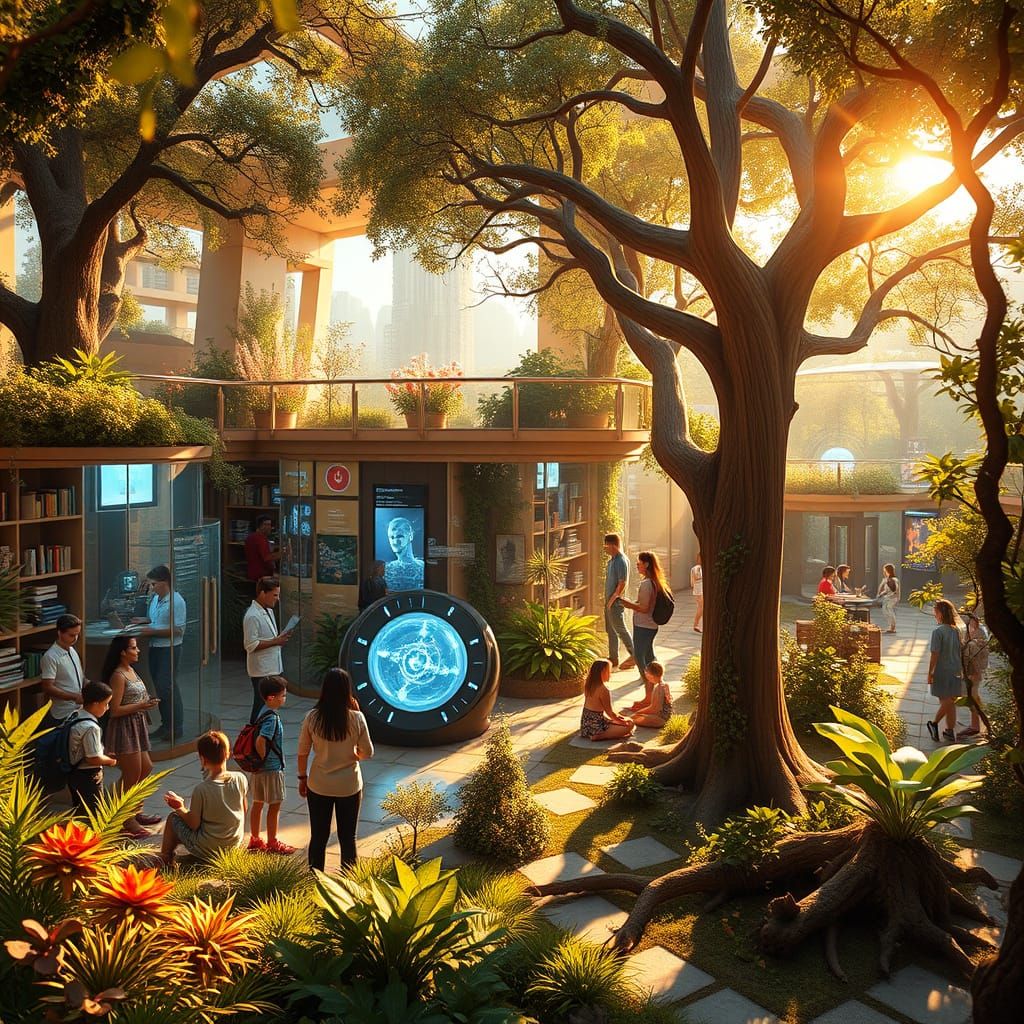 Futuristic Learning Center Blends Nature and Technology
