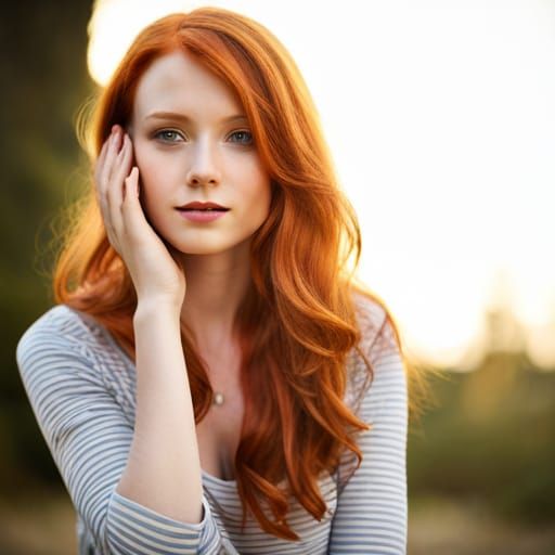 Nordic Redhead: Modern Minimalist Portrait