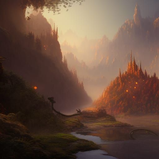 Fantastical Matte Painting with Intricate Detail