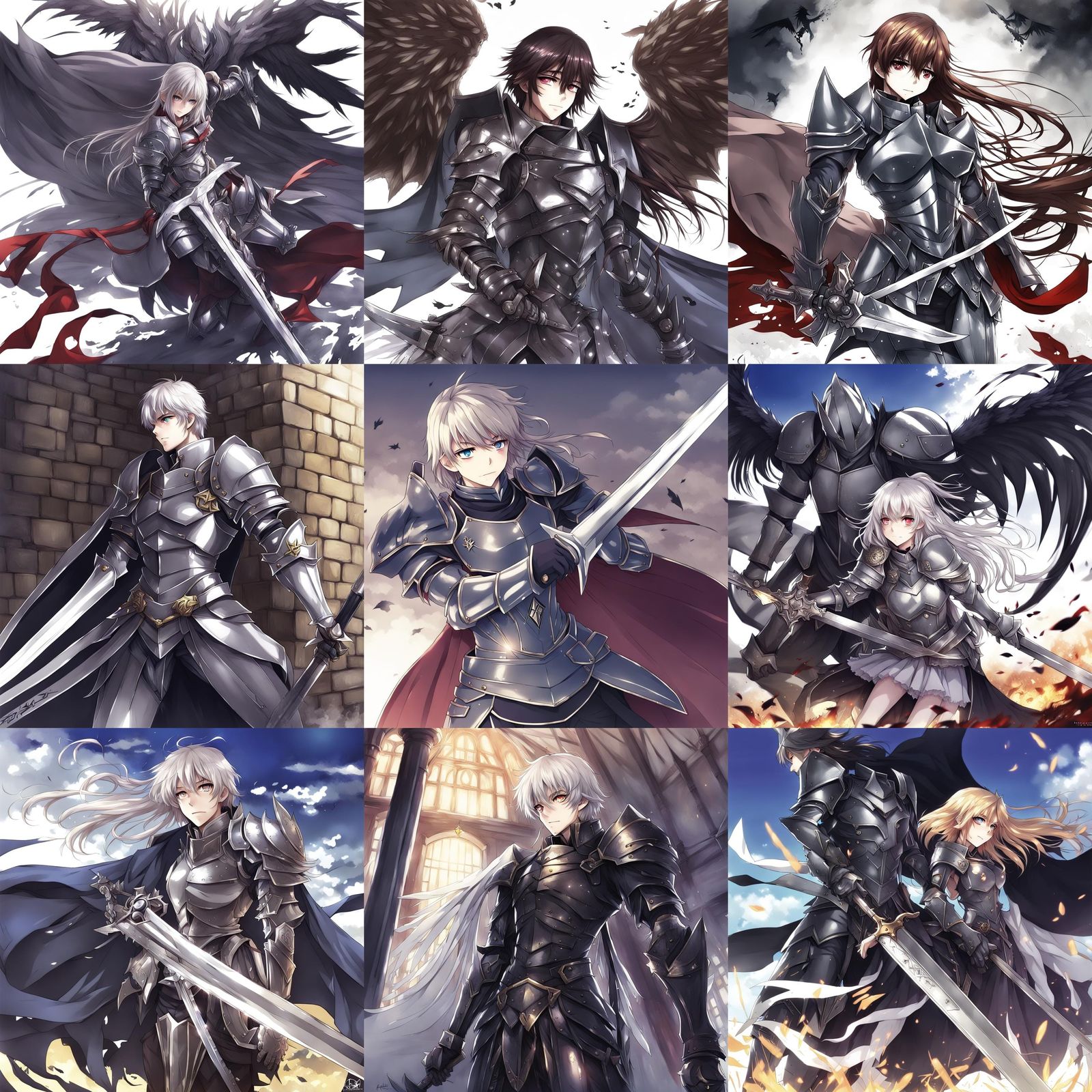 Fallen Knight in Anime Style