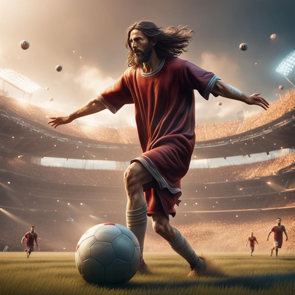 Jesus Christ Plays Soccer: Fantasy Concept Art