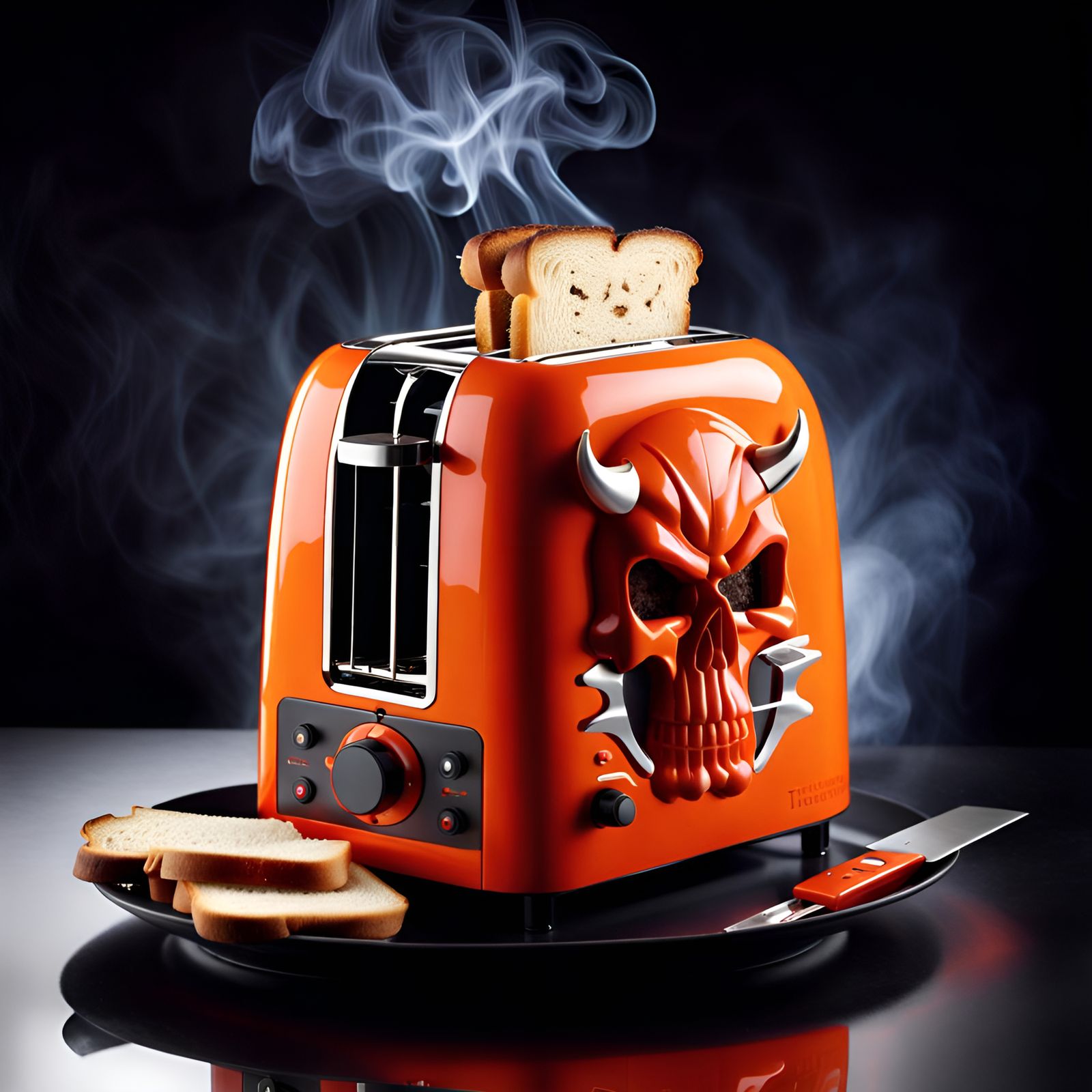 Futuristic Halloween Toaster with Laser Sword Toast