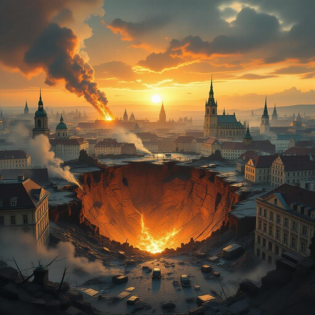 Apocalyptic Bratislava in a Fantastical Matte Painting Style
