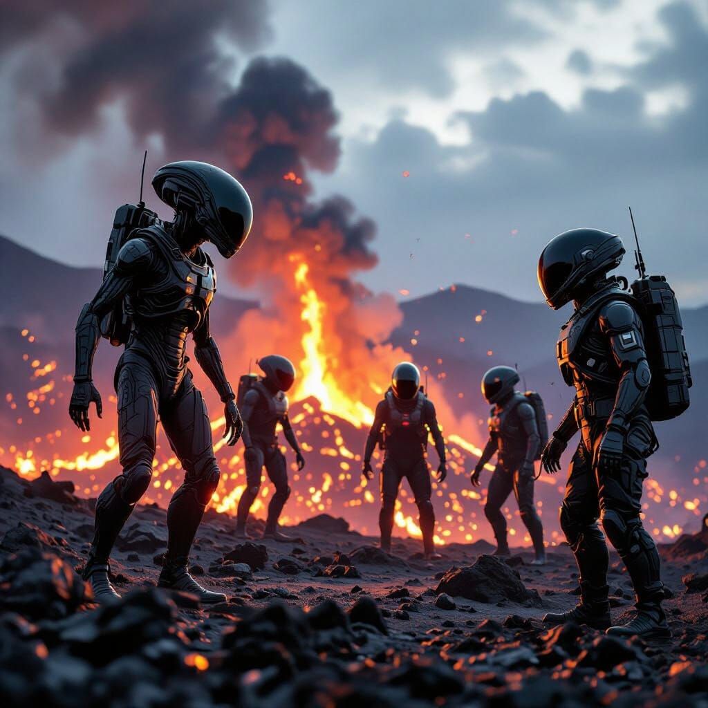 Photorealistic Alien Invasion Battle Scene