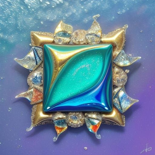 Surreal Melting Diamond Sculpture in Salvador Dali Style