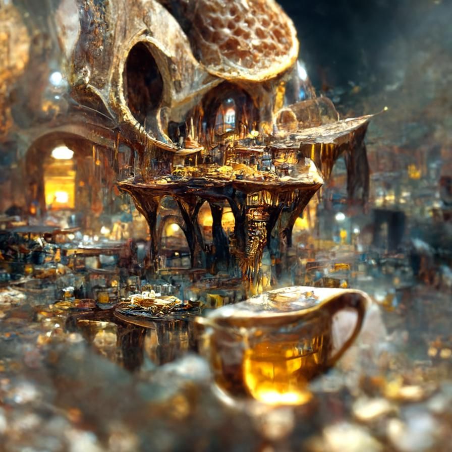 Honeybee Cafe at Night: Elaborate Architecture