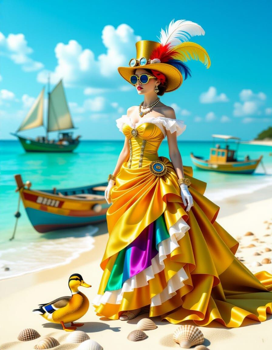 Steampunk Beach Vacation with Dove and Duck