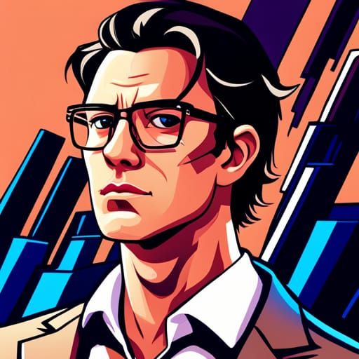 Hyperrealistic Nerdy Gamer in Tuxedo: Splash Art