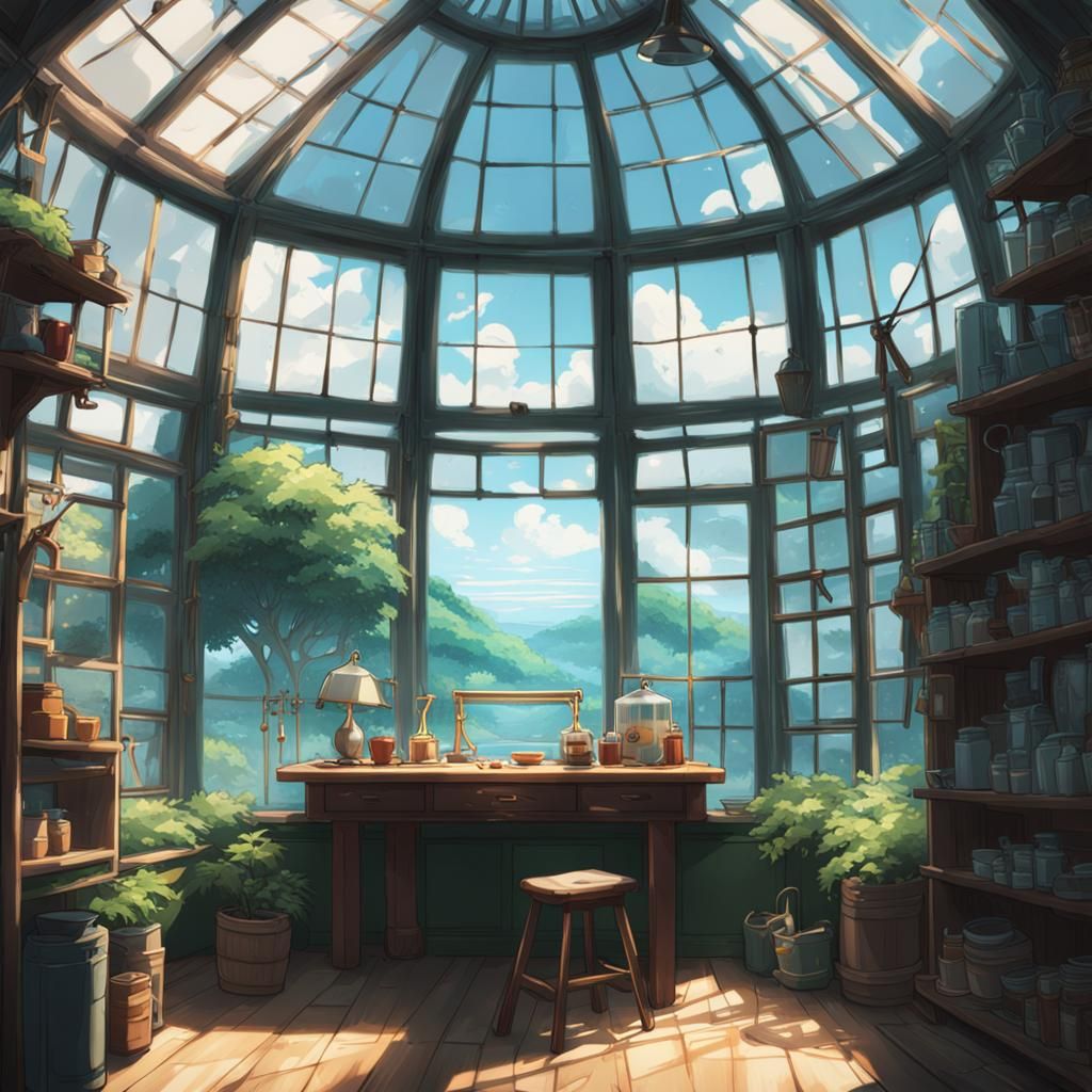 Cozy Workshop Inspired by Studio Ghibli Anime
