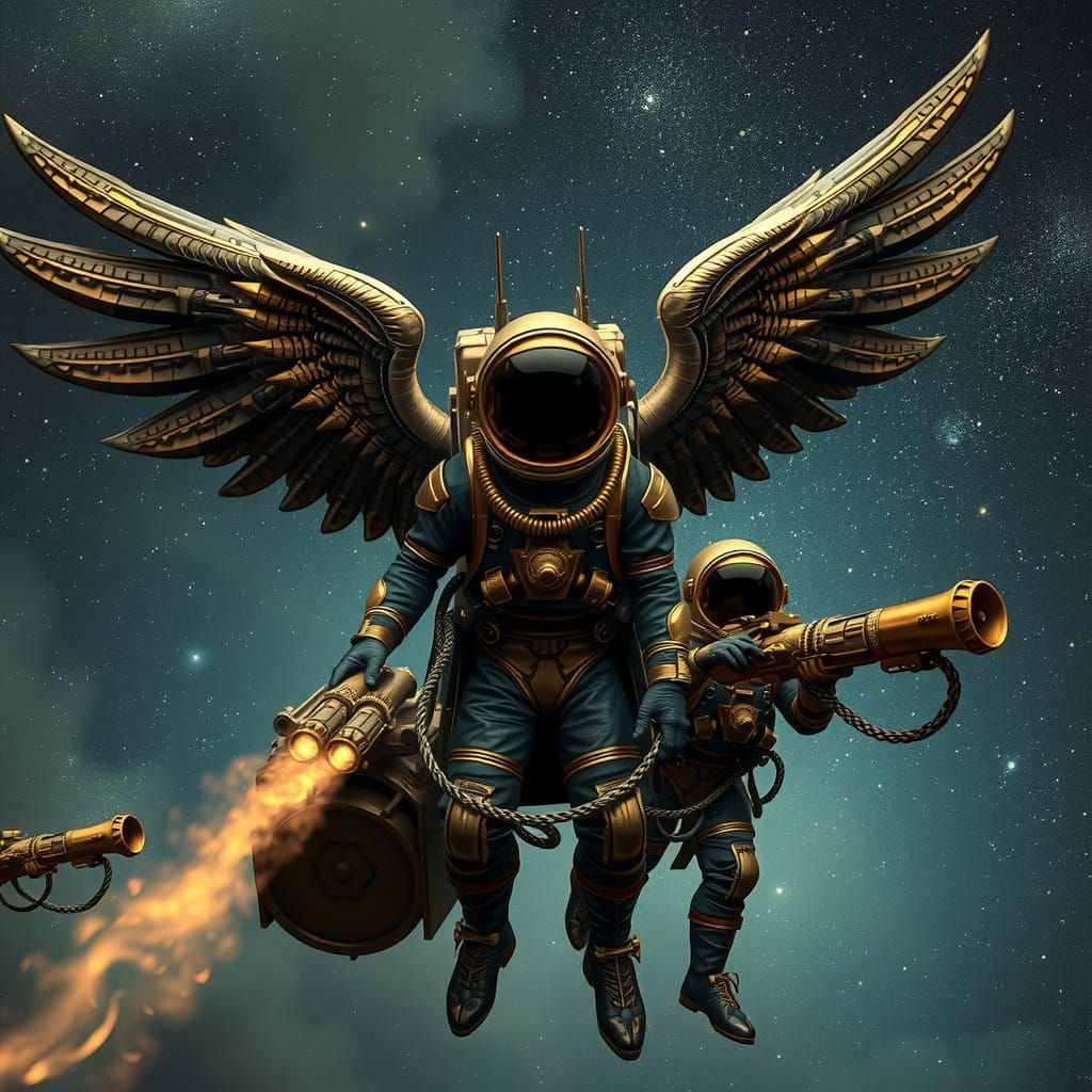 Antique Space Frigate Soars Through the Cosmos