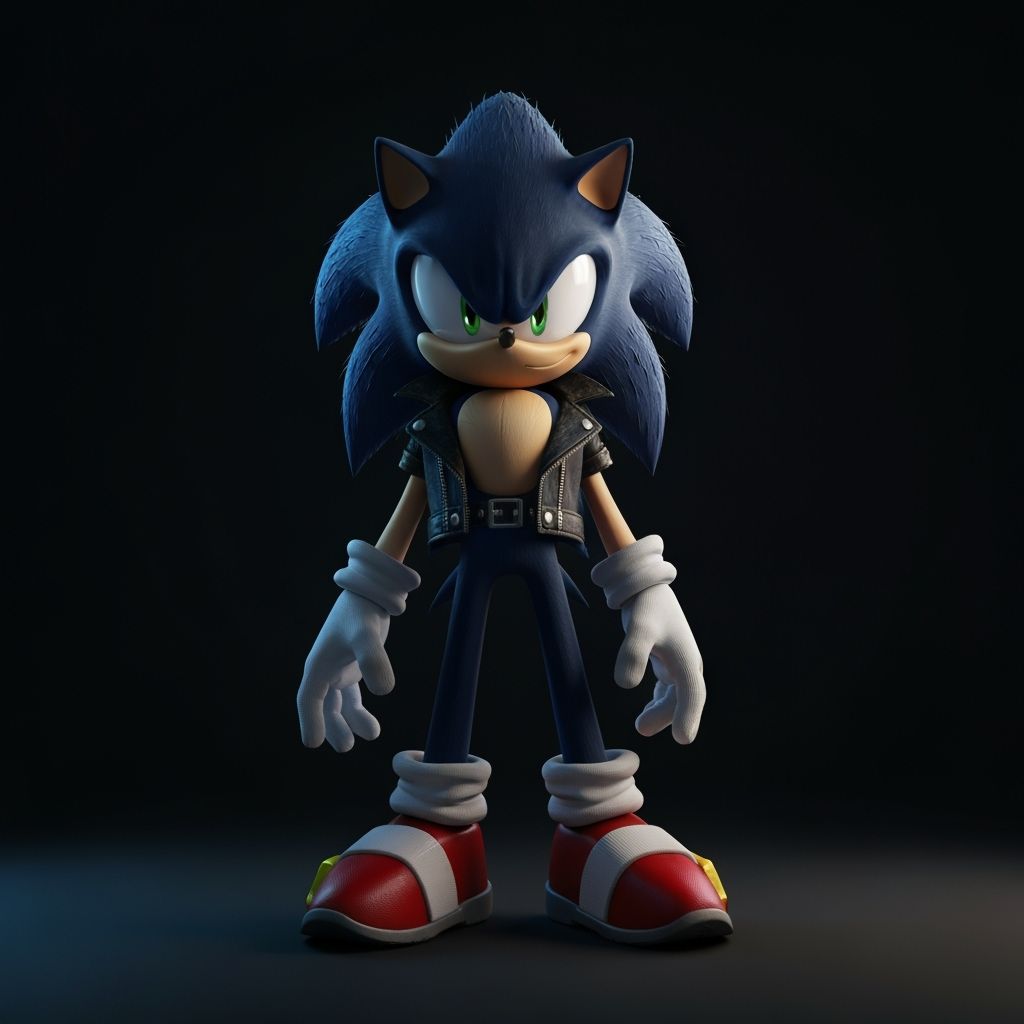 Dark Sonic in Futuristic Cinematic Style