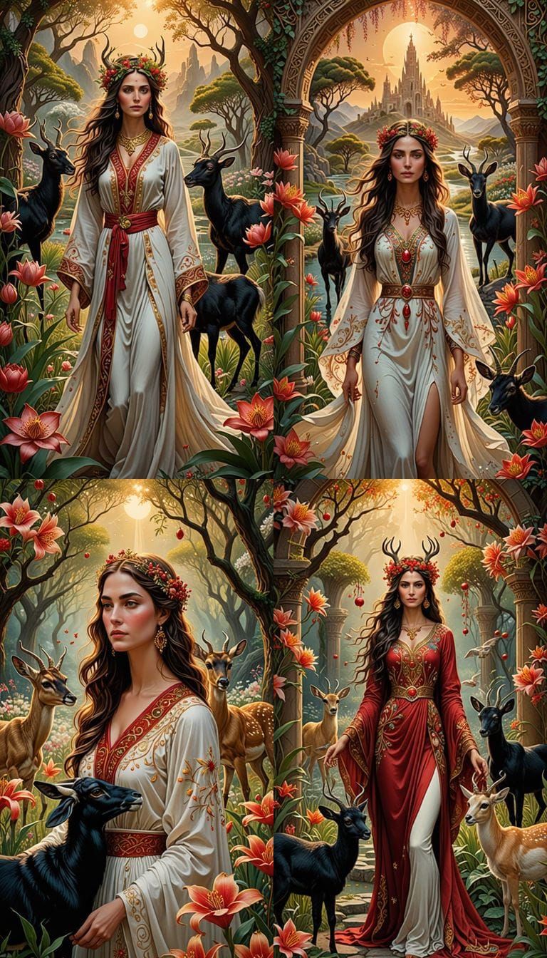 Ethereal Woman Embodies Song of Songs in Luminous Fantasy Ar...