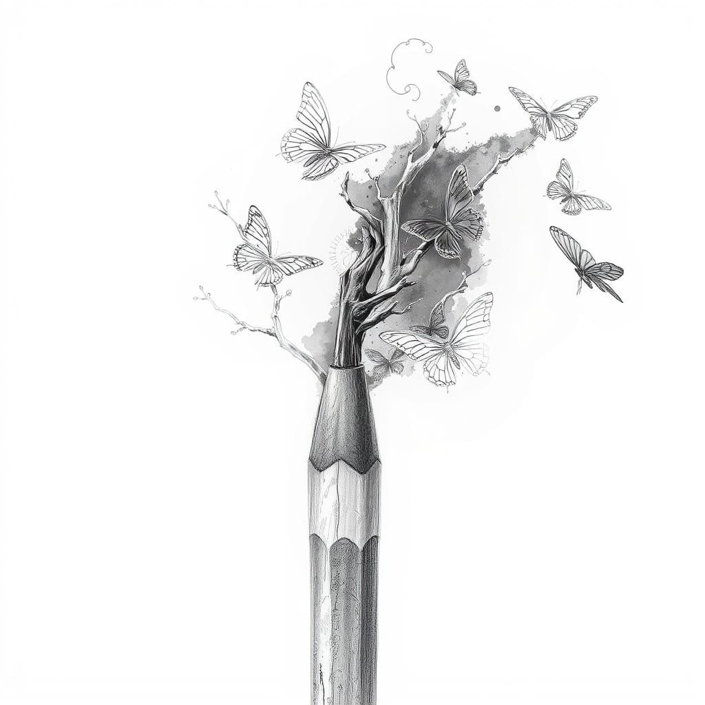 Surreal Pencil Metamorphosis into Nature and Metal