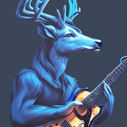 Deer playin' guitar
