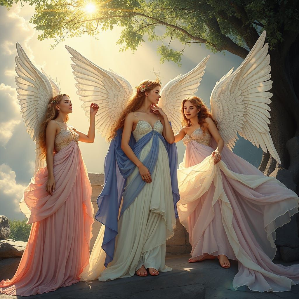 Goddesses of Olympus Gather in Ethereal Glory
